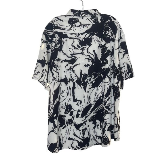 Cofandy Button Front Shirt Mens 3XL Black White New Abstract Print - Picture 2 of 9